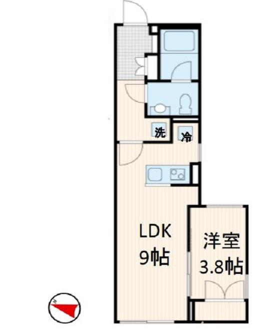 LA DOUCEUR西落合(1LDK/4階)の間取り写真