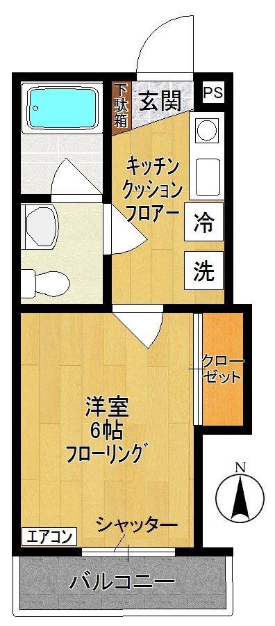 MKハイツ(1K/2階)の間取り写真
