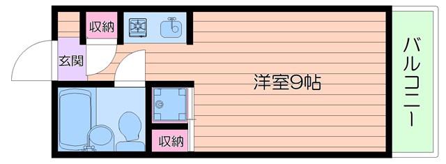 ペディマリー箕面I(1K/2階)の間取り写真