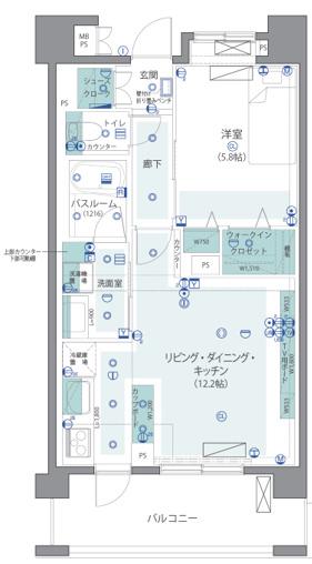 新宿西落合 リノベ(1LDK/3階)の間取り写真