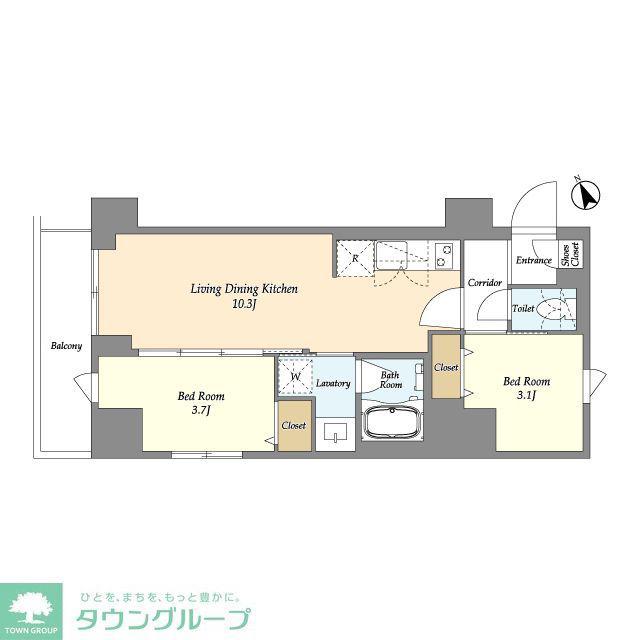 ドゥーエ曳舟III(2LDK/3階)の間取り写真