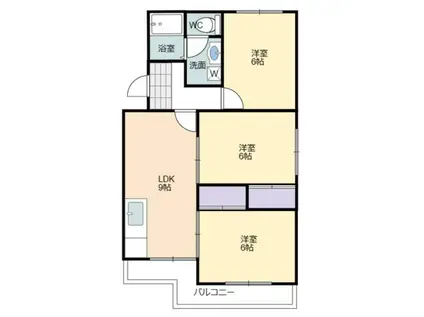 マンション ブルースカイ(3LDK/3階)の間取り写真
