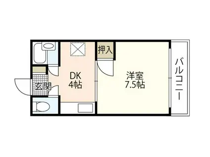 レジデンス・イン・ミユキ(1DK/1階)の間取り写真