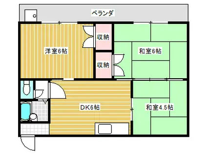 コーポ清風(3DK/3階)の間取り写真