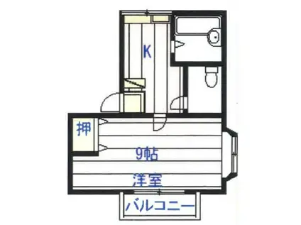ジョイフル松島 I(1K/2階)の間取り写真