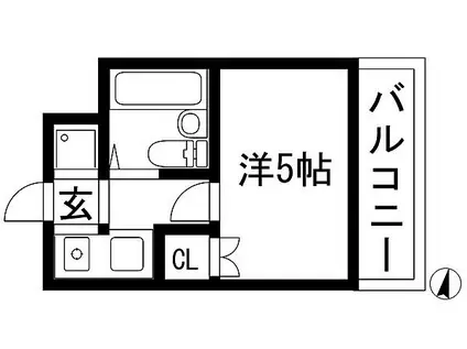 武藤マンション(1K/2階)の間取り写真