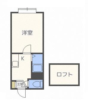 アップルハウス新札幌(1K/1階)の間取り写真