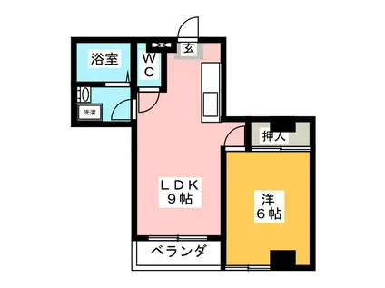 秀宏ビル(1LDK/3階)の間取り写真