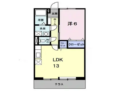 サンハイム(1LDK/1階)の間取り写真