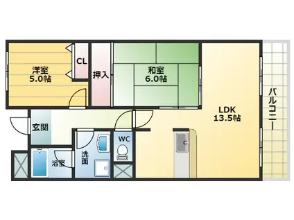 エクセレンス(2LDK/3階)の間取り写真