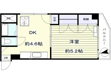 桂マンション(1DK/3階)の間取り写真