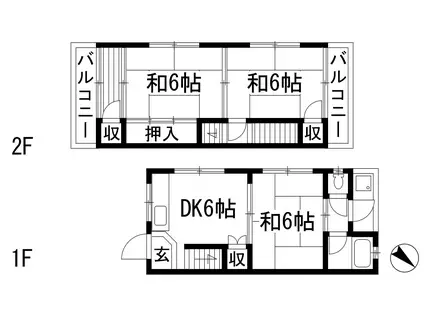 小野マンション(3DK/1階)の間取り写真