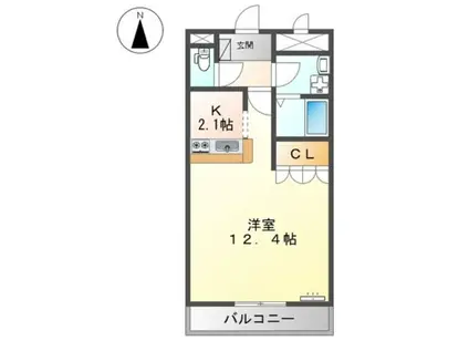 ルーラルII(1K/1階)の間取り写真
