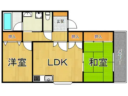 エントピアフジ(2LDK/2階)の間取り写真