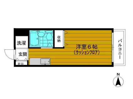 ピア第2(ワンルーム/2階)の間取り写真