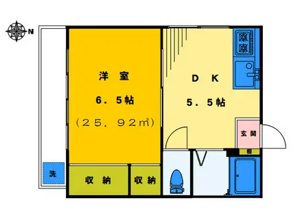 中野コーポ(1DK/3階)の間取り写真