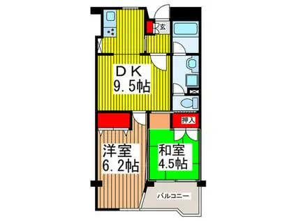 ファーストパレス与野本町(2DK/2階)の間取り写真