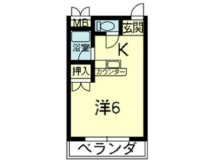 ライズ岡田町(1K/2階)の間取り写真