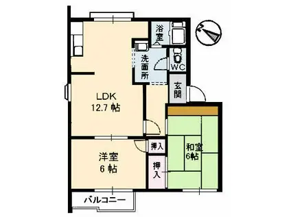 大谷アパート(2LDK/1階)の間取り写真