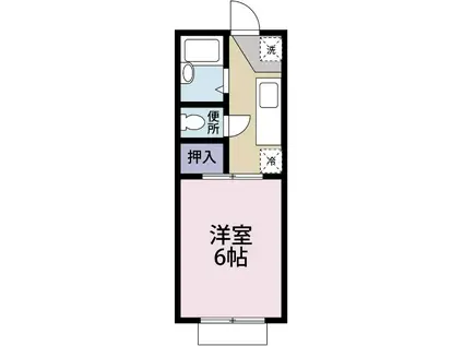 コーポ富士見(ワンルーム/2階)の間取り写真