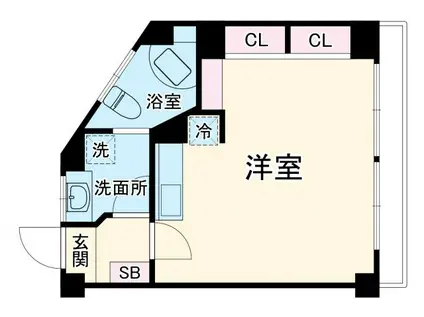 ソシアル三春台(ワンルーム/4階)の間取り写真