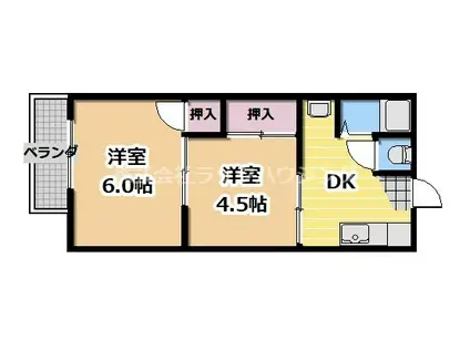 松本 ハイツ(2DK/2階)の間取り写真