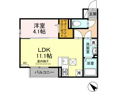 ストラスブール 103(1LDK/1階)の間取り写真