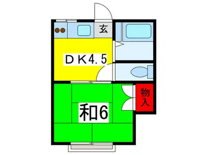 石井ハイツ(1DK/2階)の間取り写真