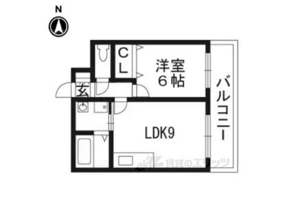 マンションコキチⅢ番館(1LDK/2階)の間取り写真