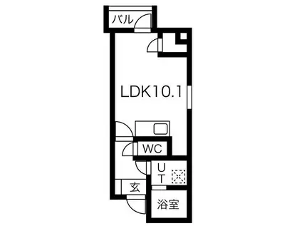 REXII茶屋ヶ坂(ワンルーム/2階)の間取り写真