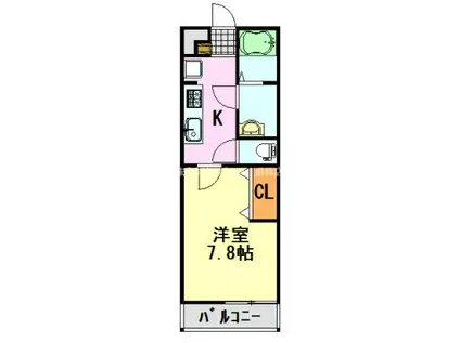 リブリプライム蘇我(1K/3階)の間取り写真