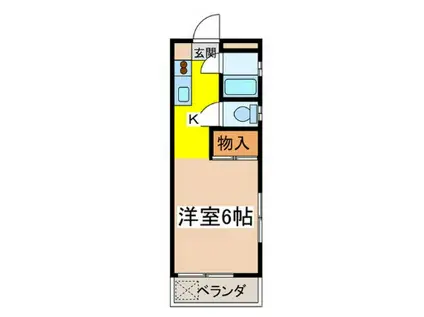 帝京マンション(1K/2階)の間取り写真