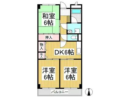 MAY三本柳(3DK/1階)の間取り写真