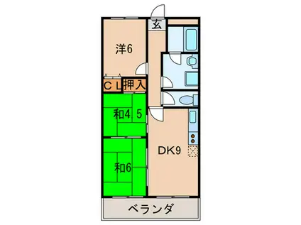 フローレンスヨシダ(3DK/1階)の間取り写真