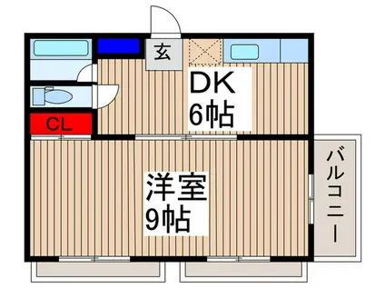 メゾンブランシュ武蔵浦和(1DK/4階)の間取り写真