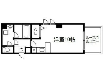 ライオンズマンション京都東堀川(ワンルーム/4階)の間取り写真