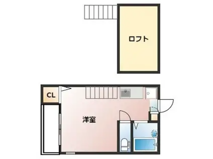 エスポワール箱崎(ワンルーム/1階)の間取り写真