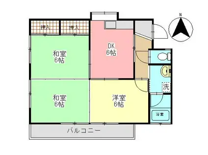 ミヤモトハウス(3DK/2階)の間取り写真