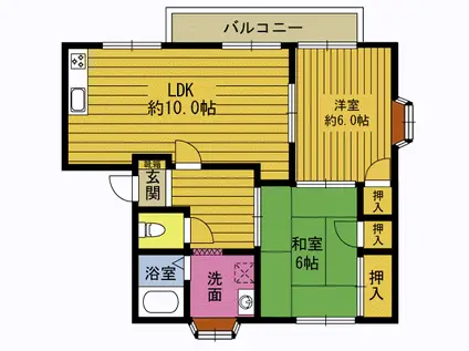 ドミールシャルマンA(2LDK/2階)の間取り写真