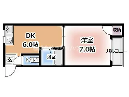 末広大丸マンション(1DK/6階)の間取り写真