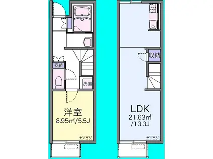 ジェマーレ大網(1LDK/1階)の間取り写真