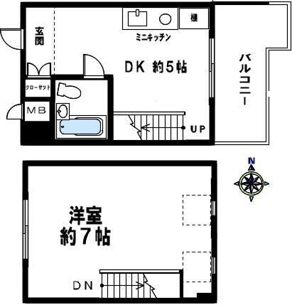 エトワール神戸(1DK/5階)の間取り写真
