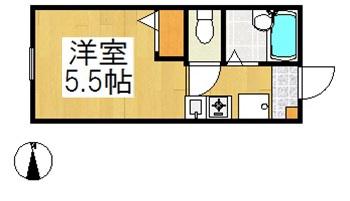 リメイン福島A棟(ワンルーム/1階)の間取り写真