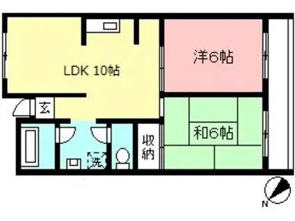 サンパーク平尾13(2LDK/2階)の間取り写真