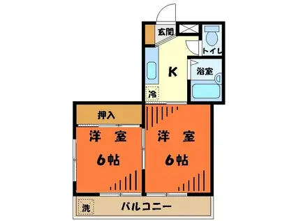 ベルハイム(2K/3階)の間取り写真