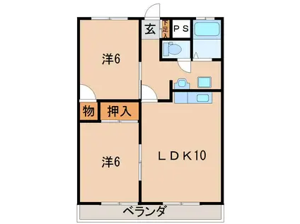 ハイツルミエール(2LDK/1階)の間取り写真