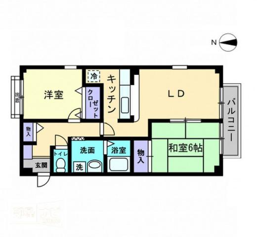 フォブールみらい(2LDK/2階)の間取り写真