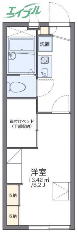 レオパレスよねぐらII(1K/2階)の間取り写真
