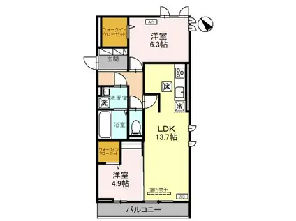 AOYAMANEWPALACE 101(2LDK/1階)の間取り写真