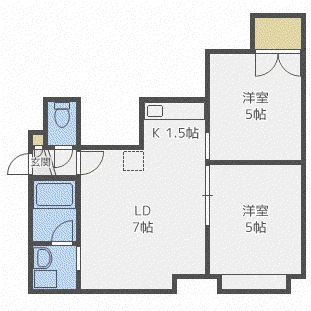 メイプルハイツ(2LDK/3階)の間取り写真